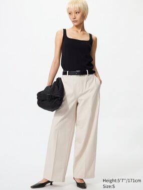 UNIQLO Women's Smart Wide Pants RN139864 (Natural Color)